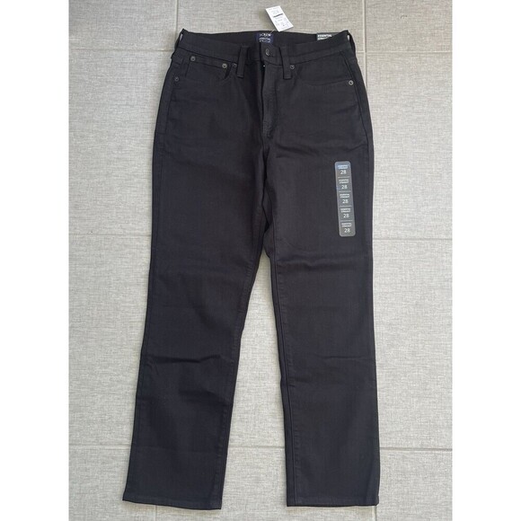 J. CREW Essential Straight Jean All-day Stretch Size 28 Black NEW Casual BT022 - Picture 3 of 14